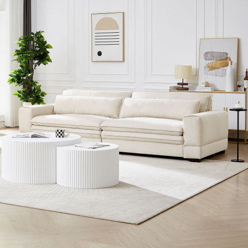 H&F Beige Fabric Sofa c
