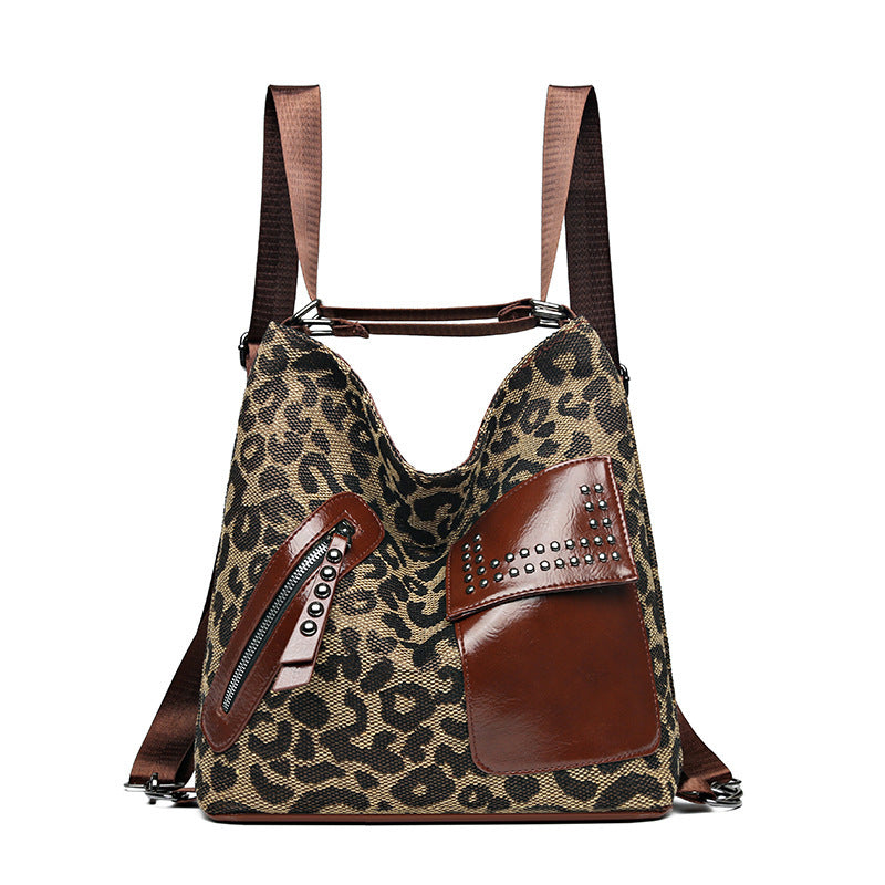 H&F Houndstooth Rivet Backpack c