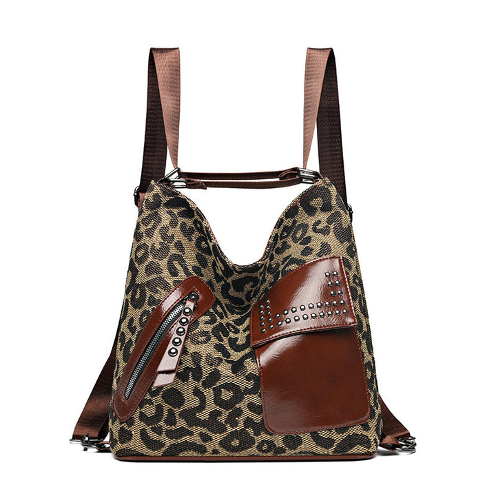 H&F Houndstooth Rivet Backpack c