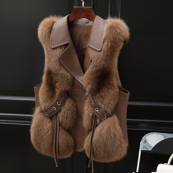 H&F Patchwork Fur Vest c