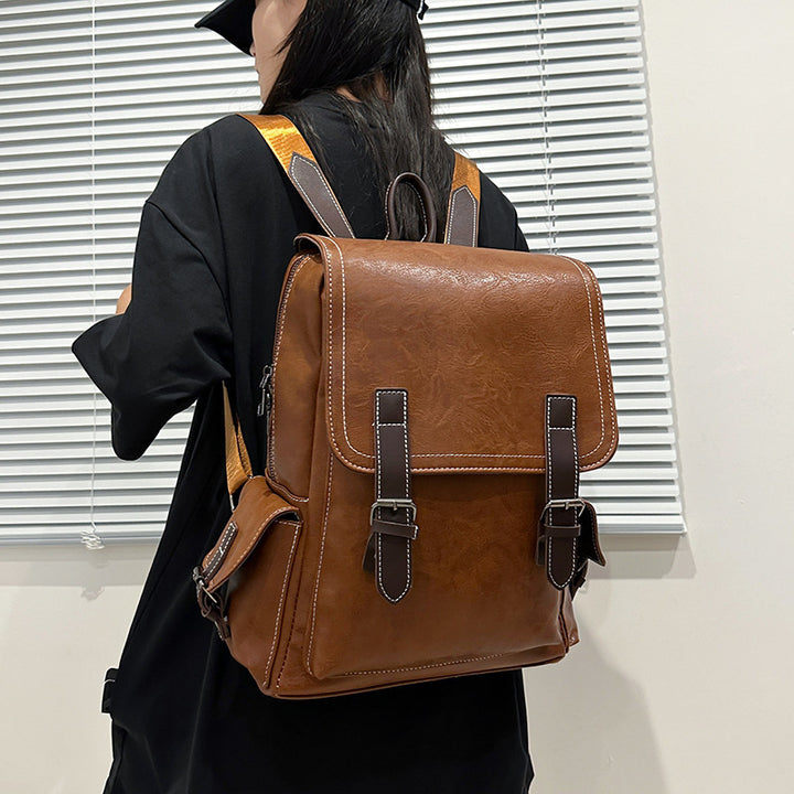 Authentic Leather Retro Travel Backpack