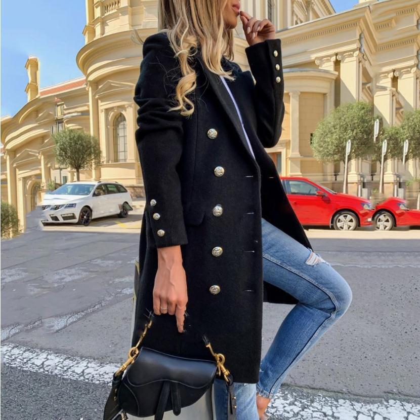 H&F Double-breasted Woolen Coat c