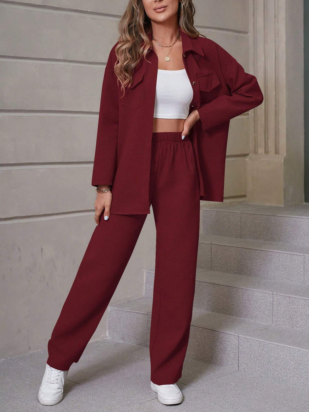 H&F Lapel Cardigan Suit c