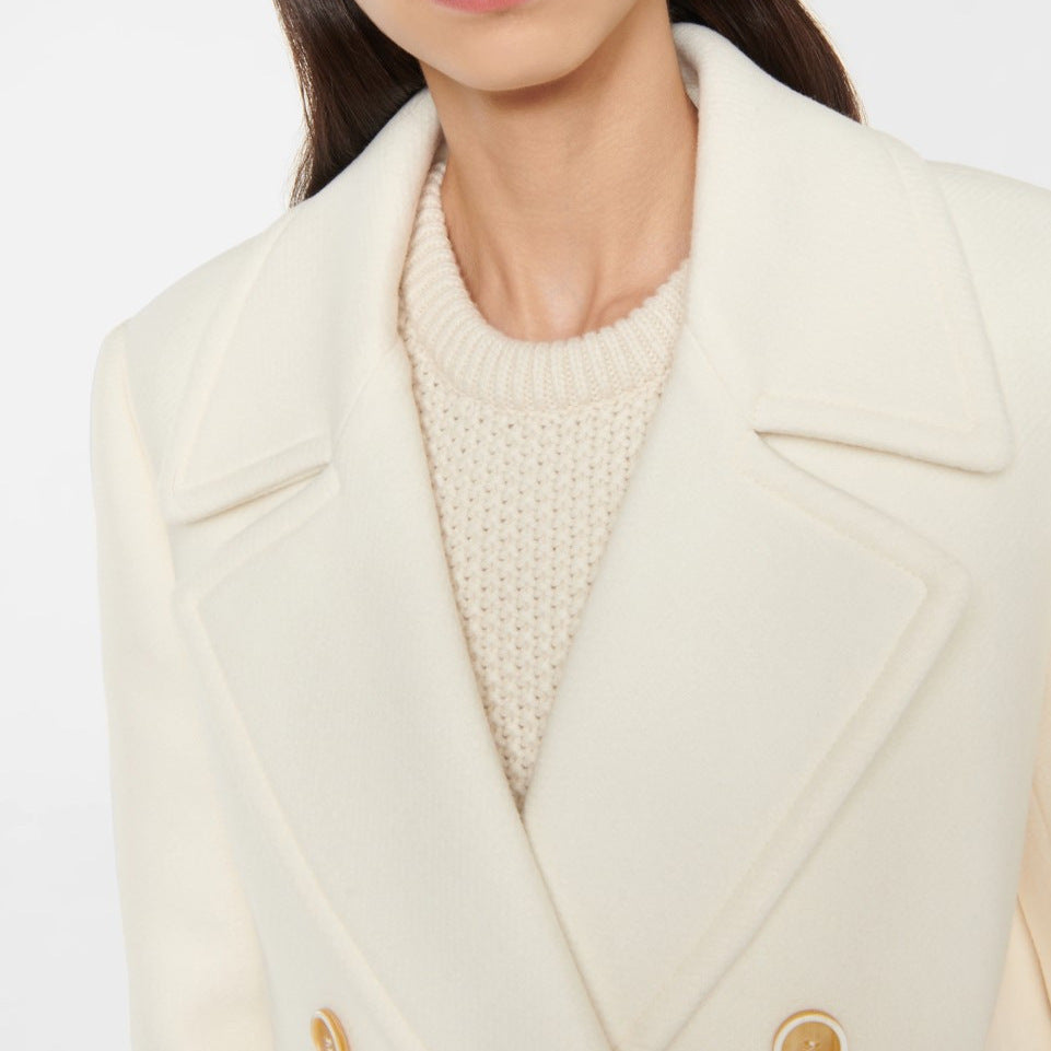 H&F White Double Breasted Coat c