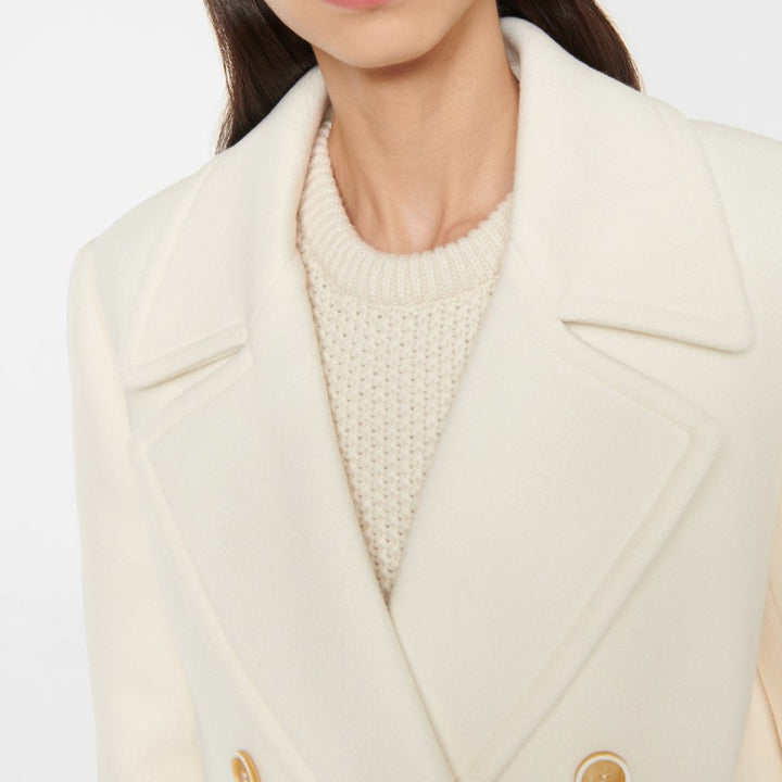 H&F White Double Breasted Coat c