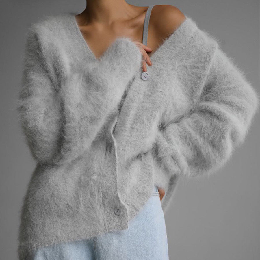 H&F V Neck Button Cardigan c