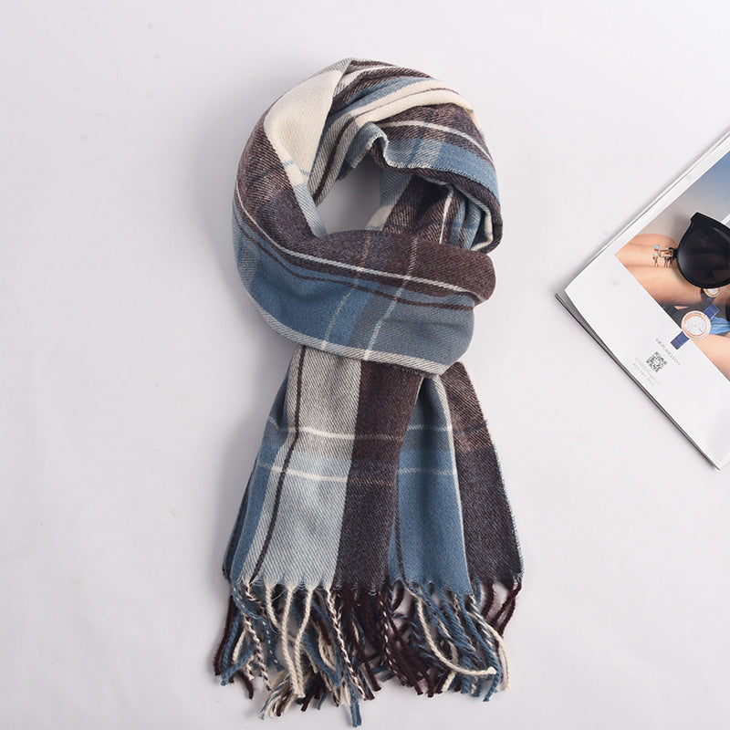 H&F Plaid Long Scarf c