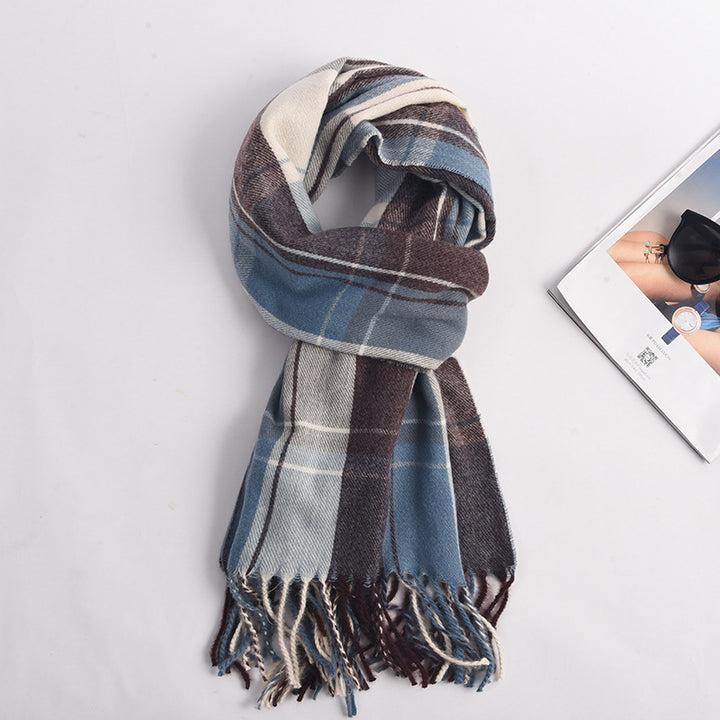 H&F Plaid Long Scarf c