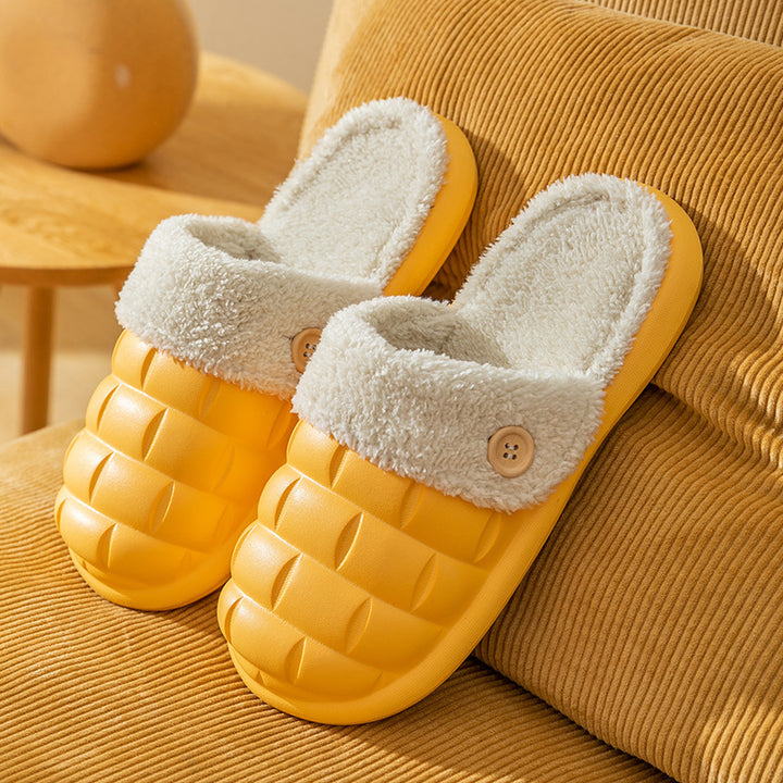 H&F Plaid Plush Slippers c