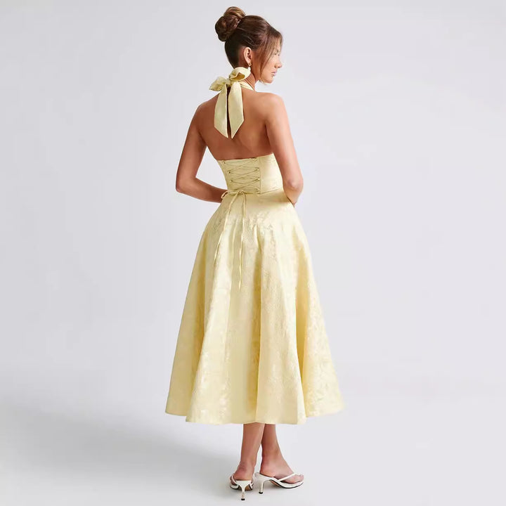 V-neck Halter Sleeveless Dress