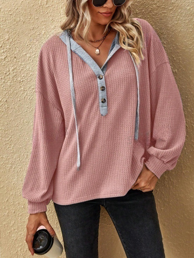 H&F Casual Button Hooded c