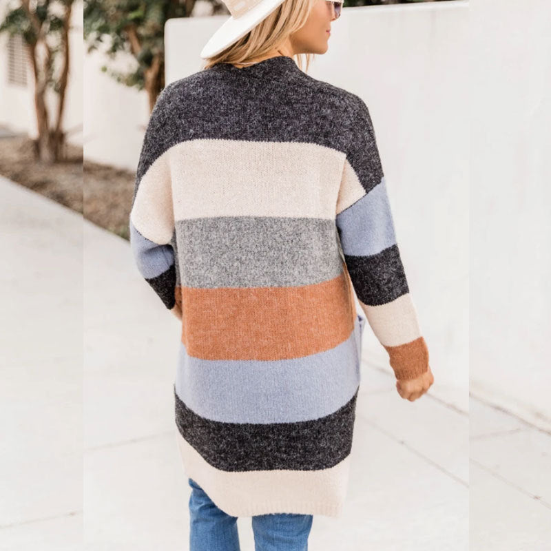 H&F Striped Loose Cardigan c