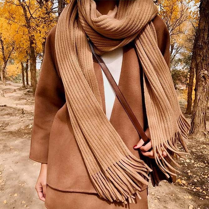 H&F Tassel Wool Scarf c