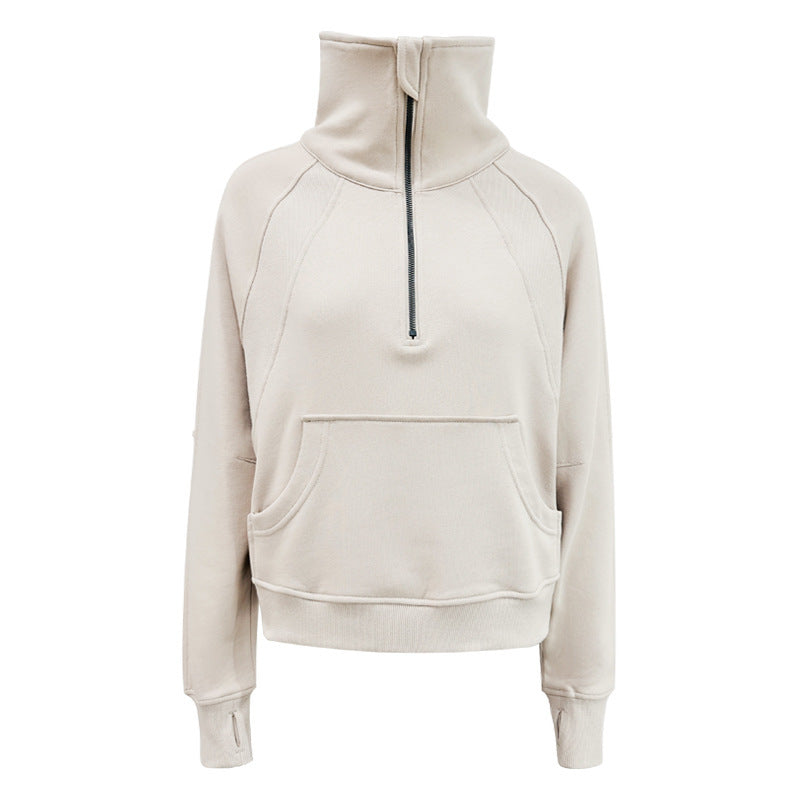H&F Velvet Zipper Sweater c