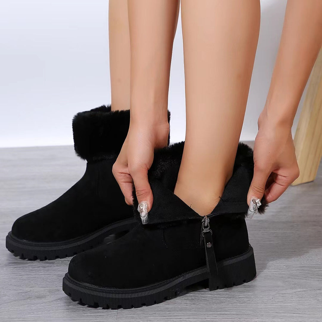 H&F Plush Zipper Boots c