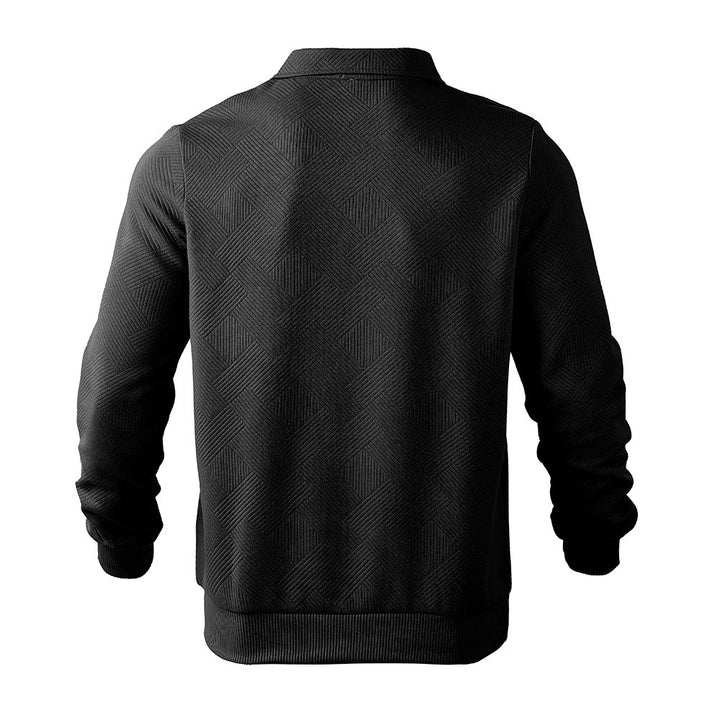 H&F Lapel Jacquard Half-Zip c