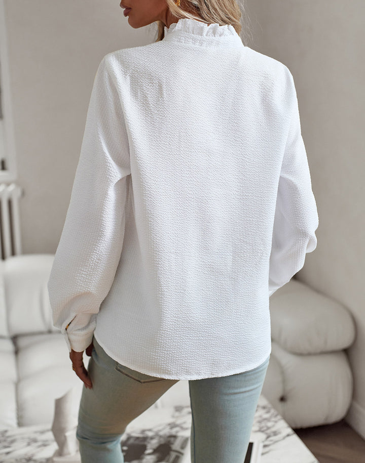 H&F Striped Ruffle Blouse c