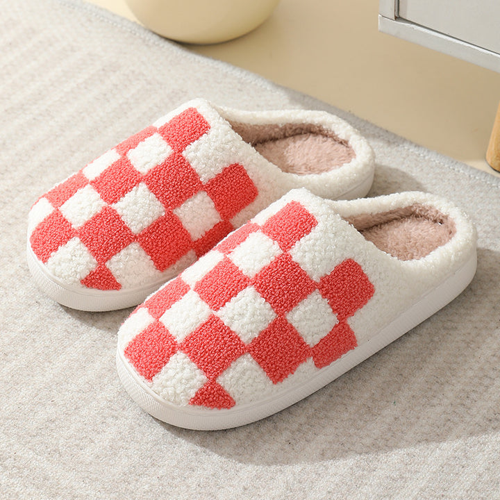 H&F Checkerboard Cotton Slippers c