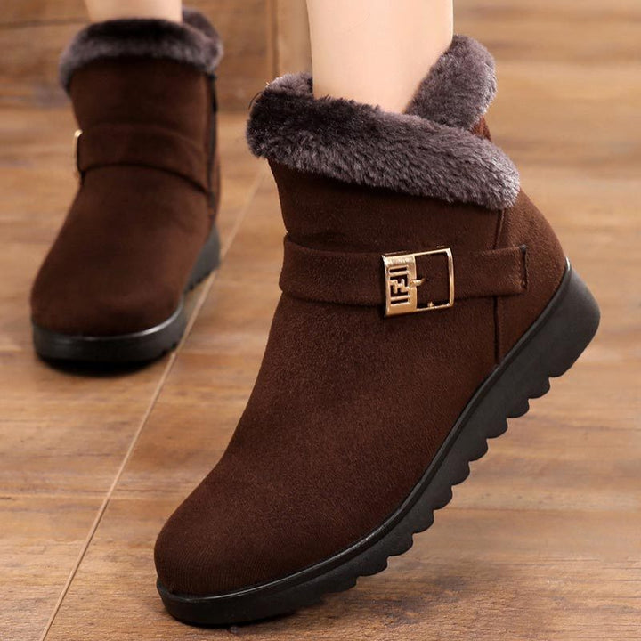 H&F Plush Zipper Snow Boots c