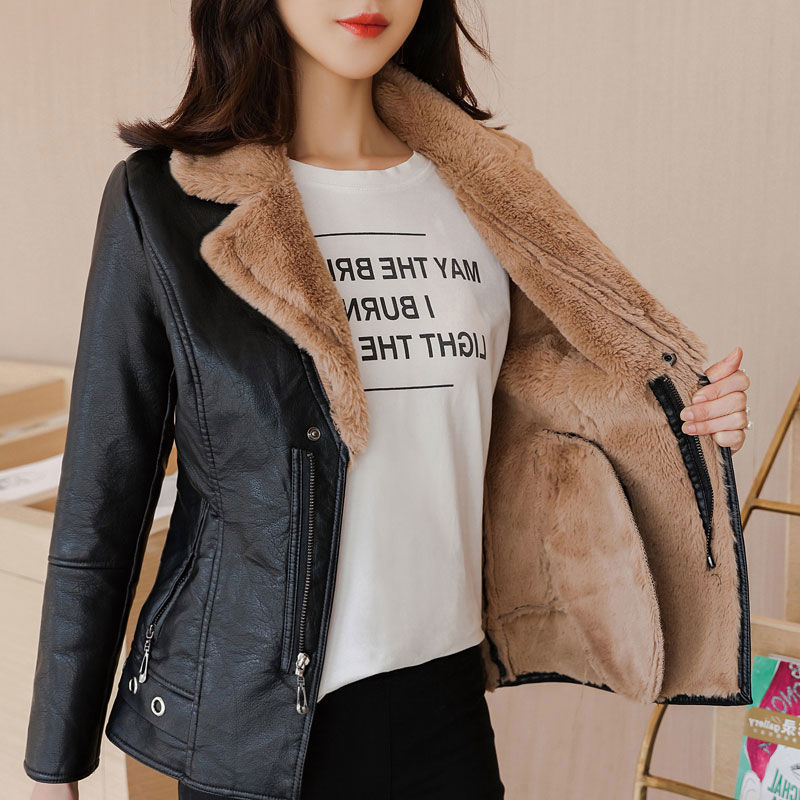 H&F Leather Winter Coat c