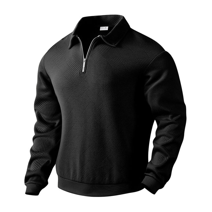 H&F Lapel Jacquard Half-Zip c