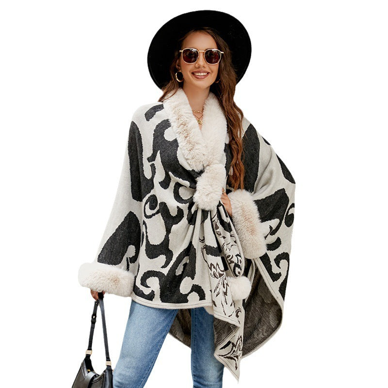 H&F Fur Warm Shawl c
