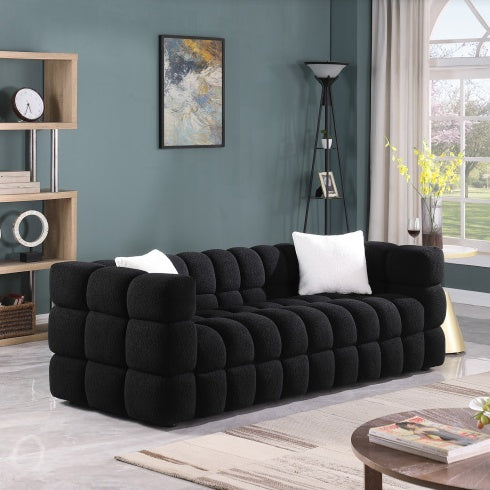 H&F White Boucle Sofa c