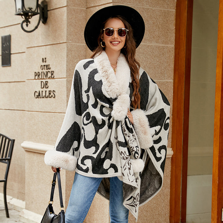 H&F Fur Warm Shawl c