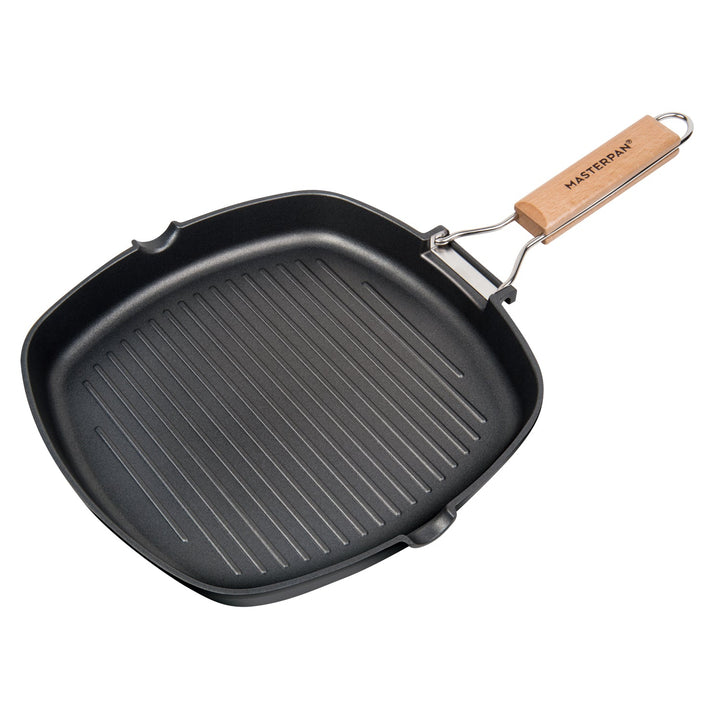 MASTERPAN Nonstick Grill Pan with Folding Handle, 11" (28cm)