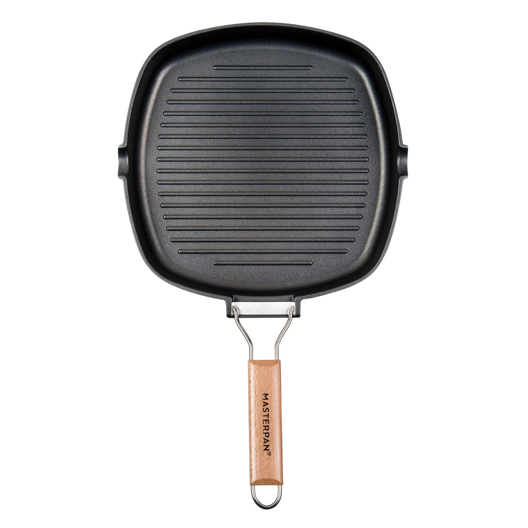 MASTERPAN Nonstick Grill Pan with Folding Handle, 11" (28cm)