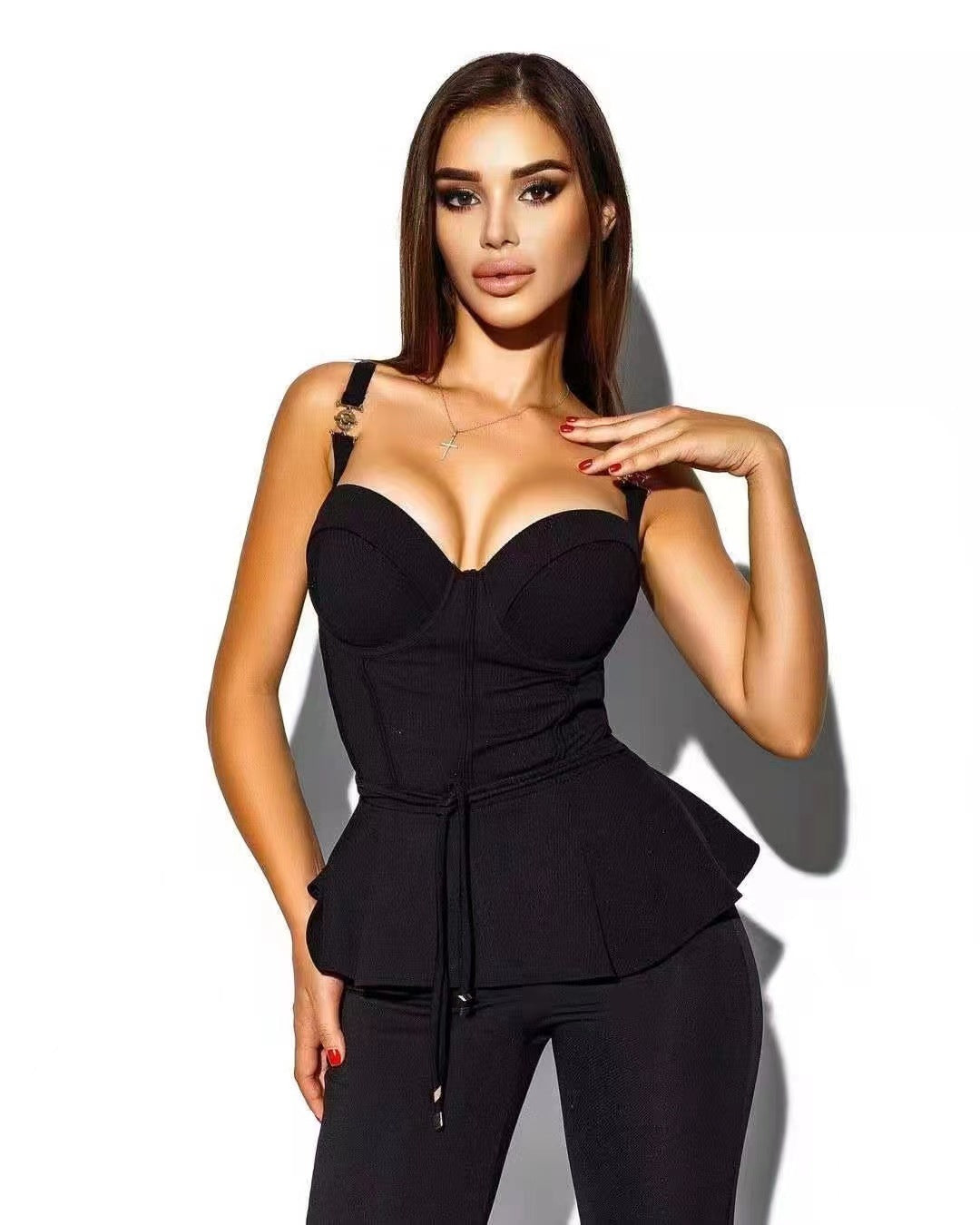 Low-cut Camisole + Tights Suit