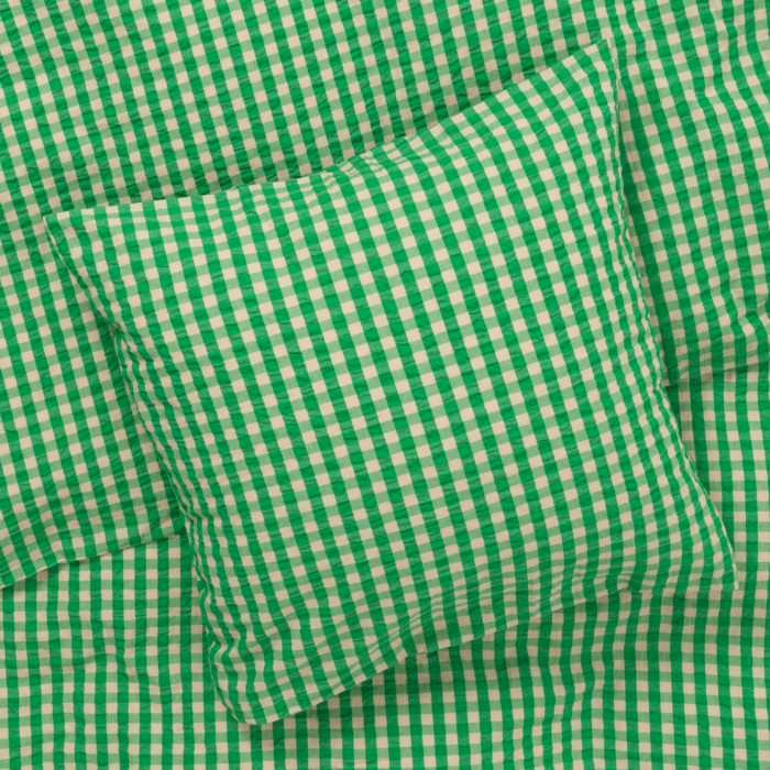 JUNA Bæk&Bølge Duvet Cover Set, Full, Green/Sand