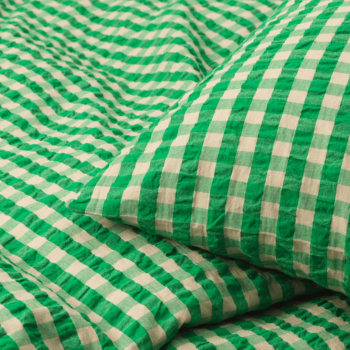JUNA Bæk&Bølge Duvet Cover Set, Queen, Green/Sand
