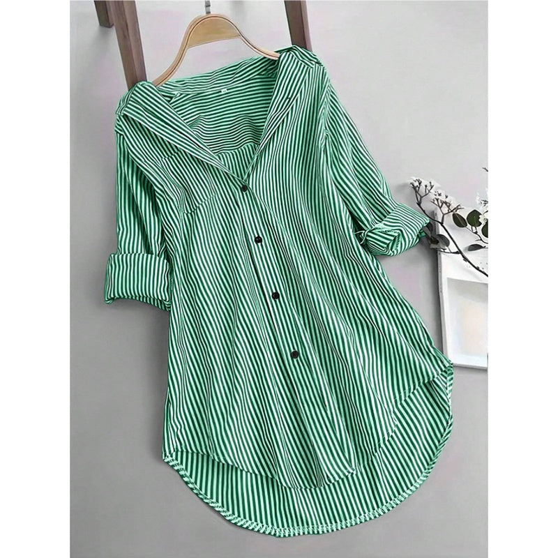 H&F Oversized Striped Blouse c