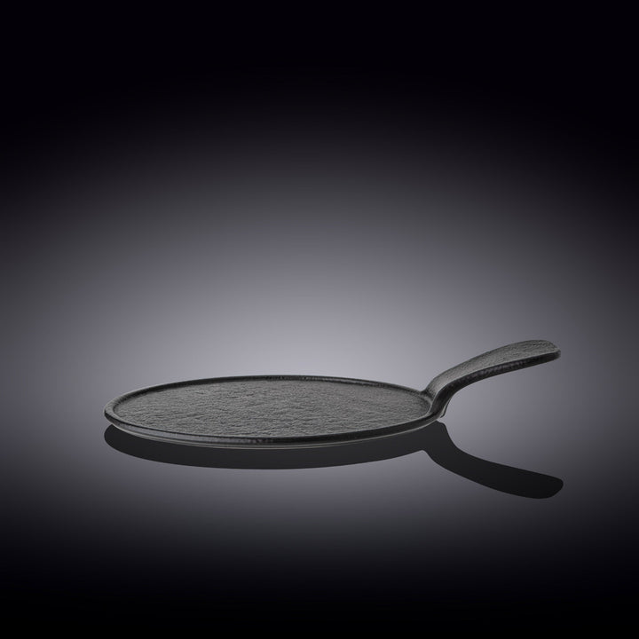 Black Porcelain Slate look Round Serving Dish With Handle 12" inch X 8.5" inch |