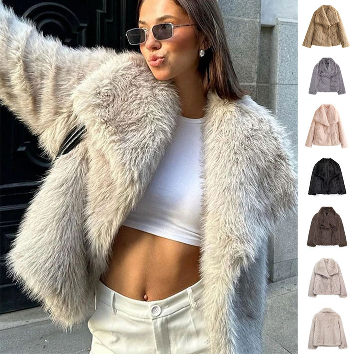 H&F Plush Lapel Coat c