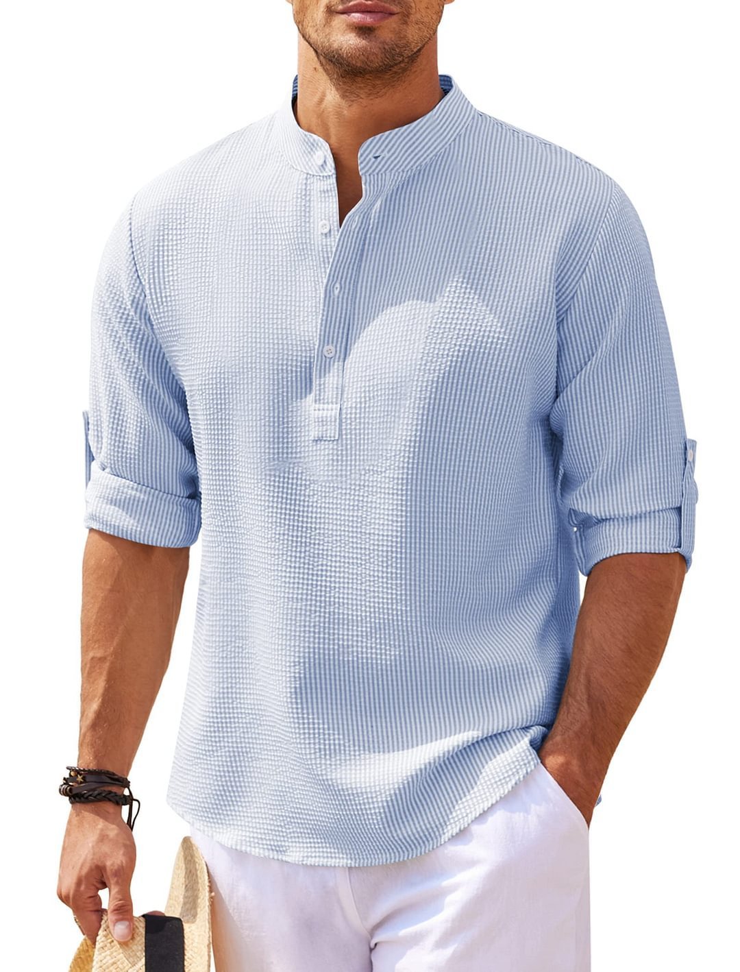 H&F Casual Stand Collar Shirt c