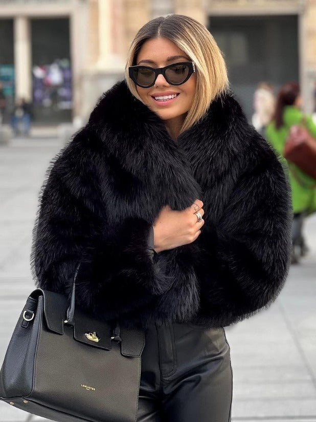 H&F Plush Lapel Coat c