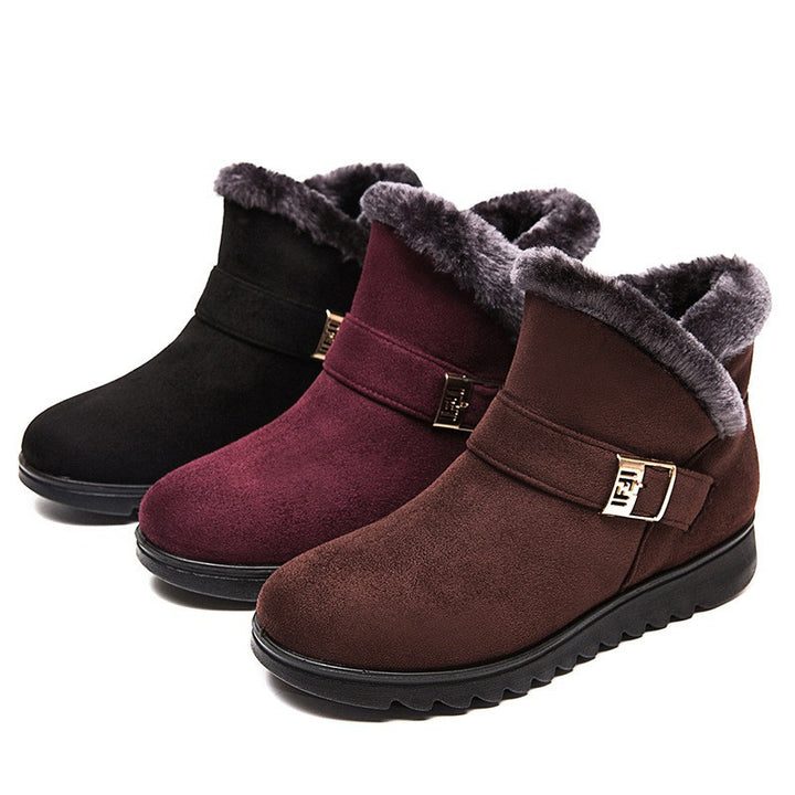 H&F Plush Zipper Snow Boots c