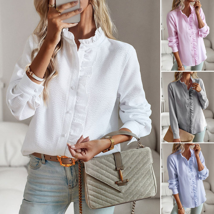 H&F Striped Ruffle Blouse c