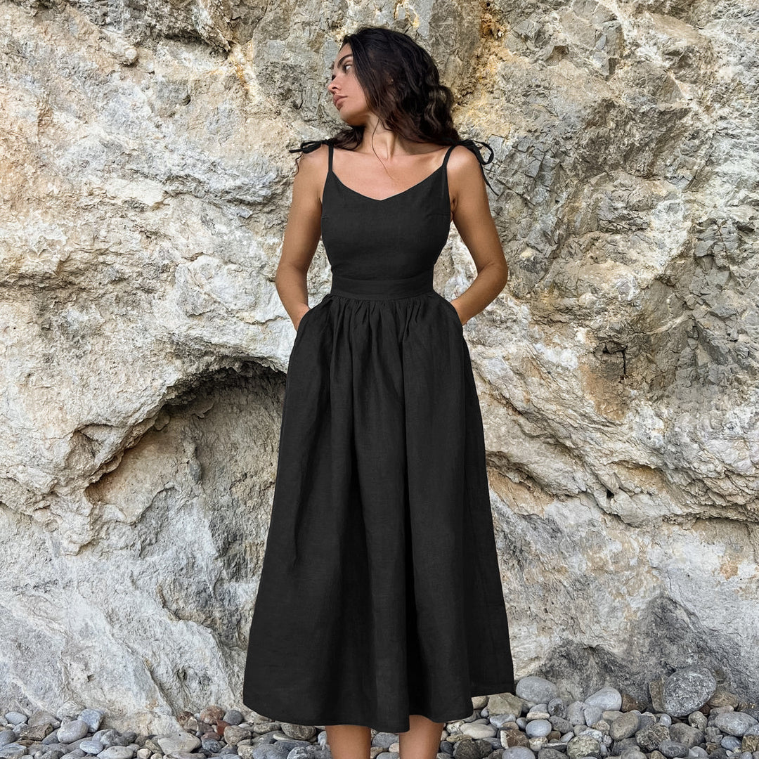 H&F Linen Strap Dress c