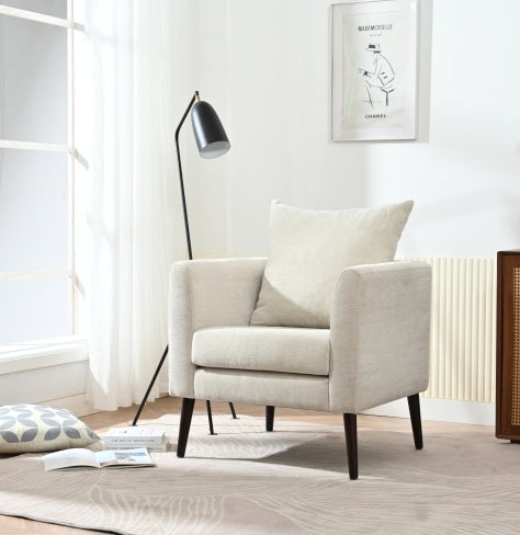 H&F Upholstered Wood Armchair c