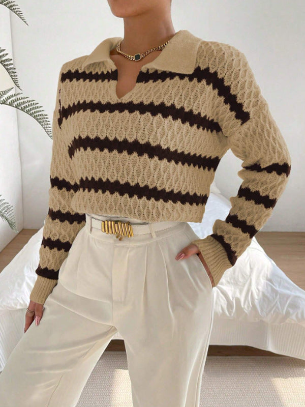 H&F Polo Collar Pullover c