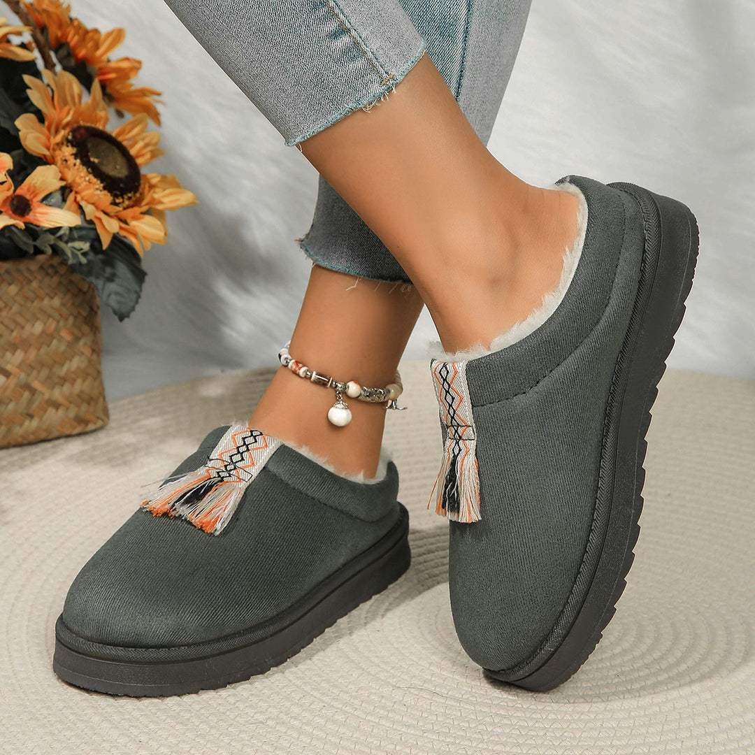 H&F Suede Plush Slippers c