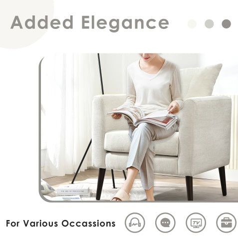 H&F Upholstered Wood Armchair c