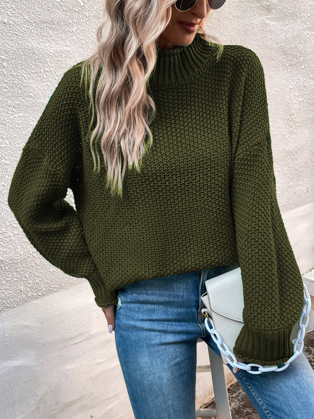 H&F Stand Collar Sweater c