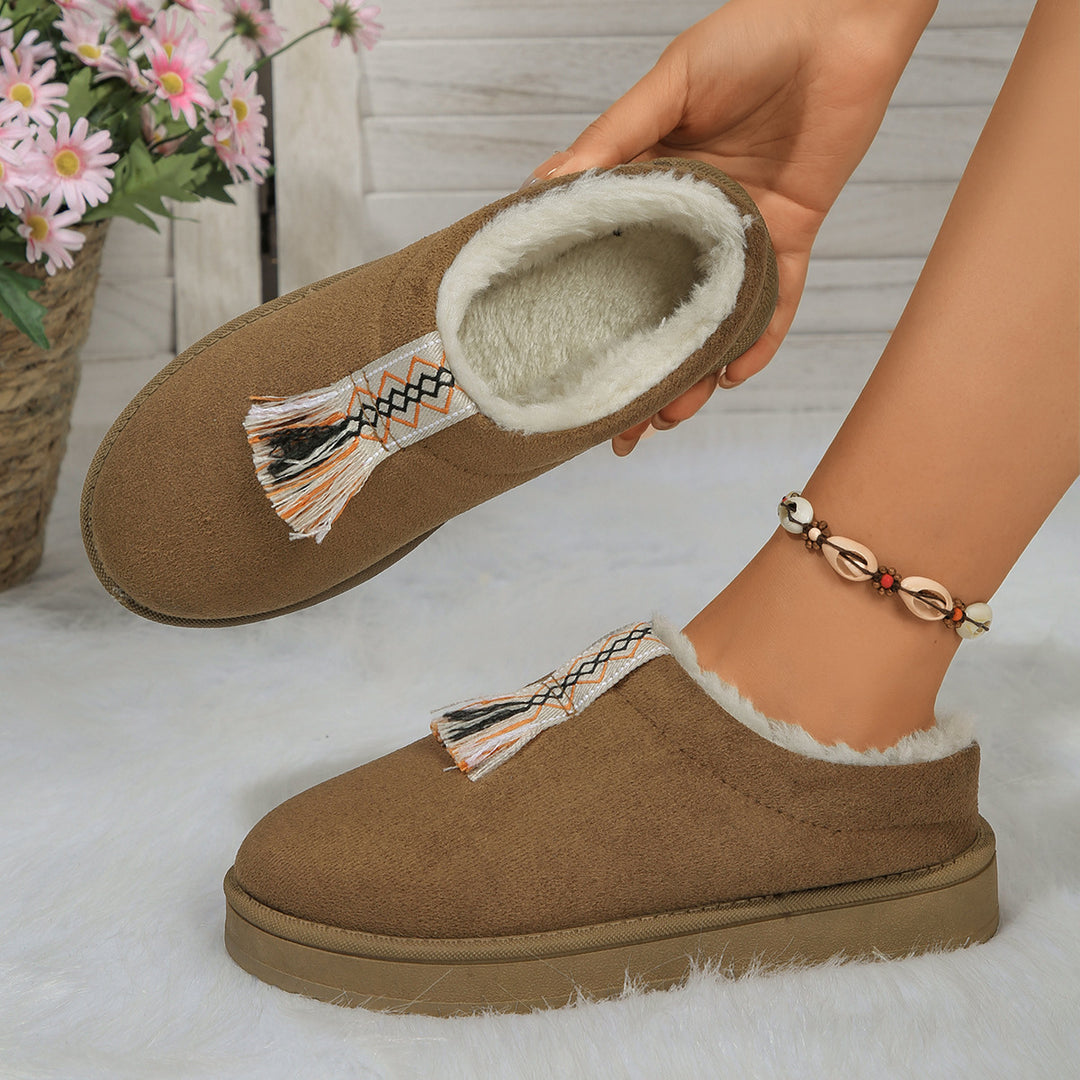 H&F Suede Plush Slippers c