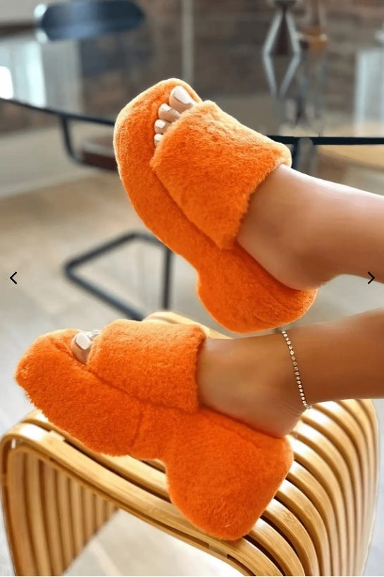 H&F Square Fleece Slippers c