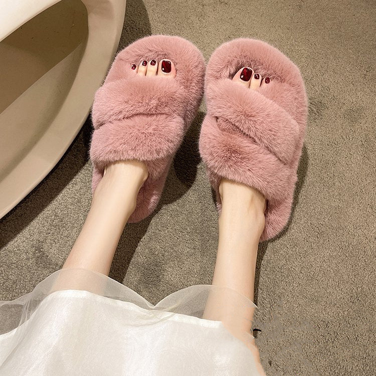 H&F Fuzzy Plush Slippers c