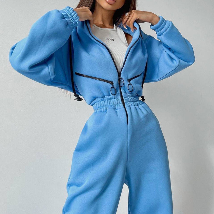 H&F Hooded Casual Jumpsuit c